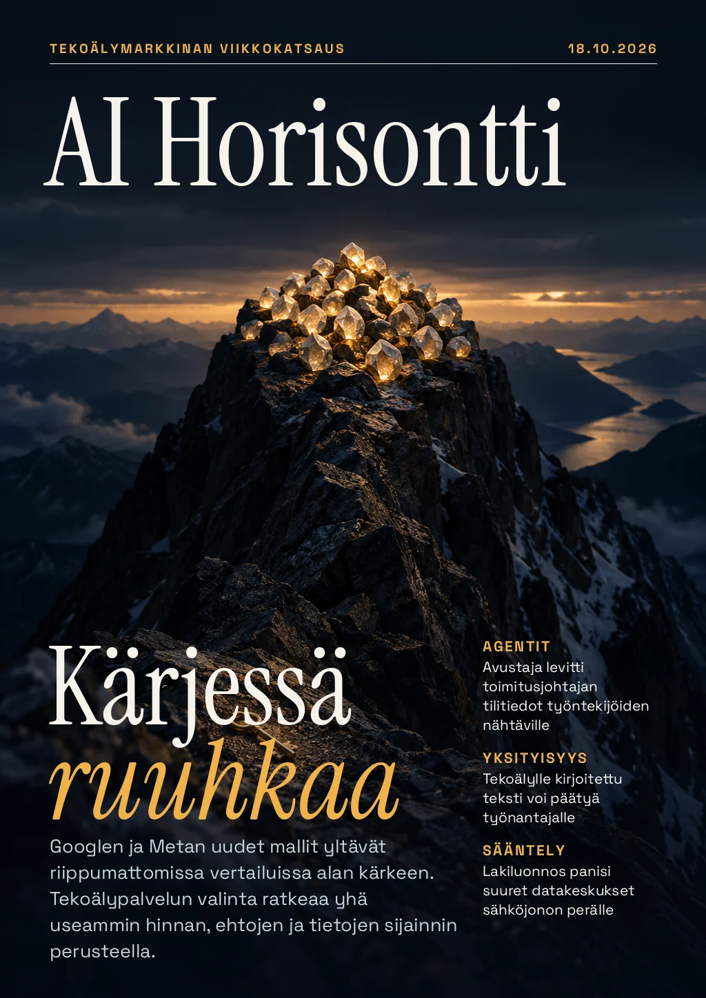 AI Horisontti, Kärjessä ruuhkaa: kansi