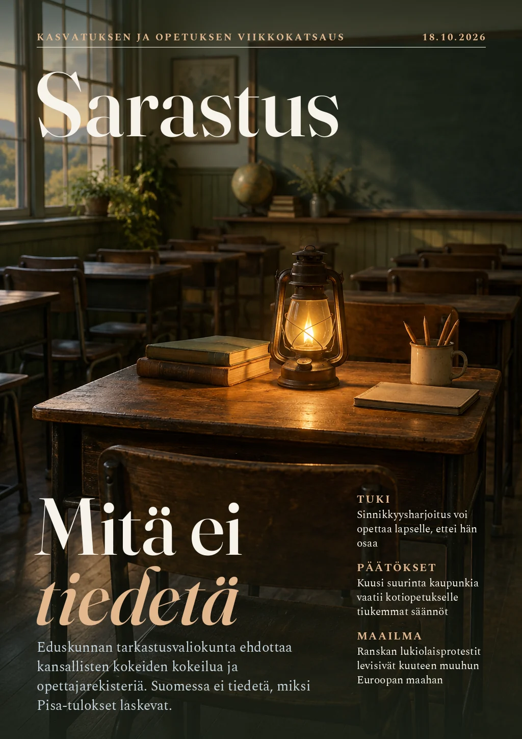 Sarastus, Mitä ei tiedetä: kansi