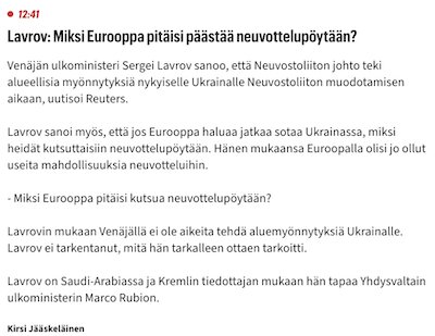 Excerpt from Iltalehti