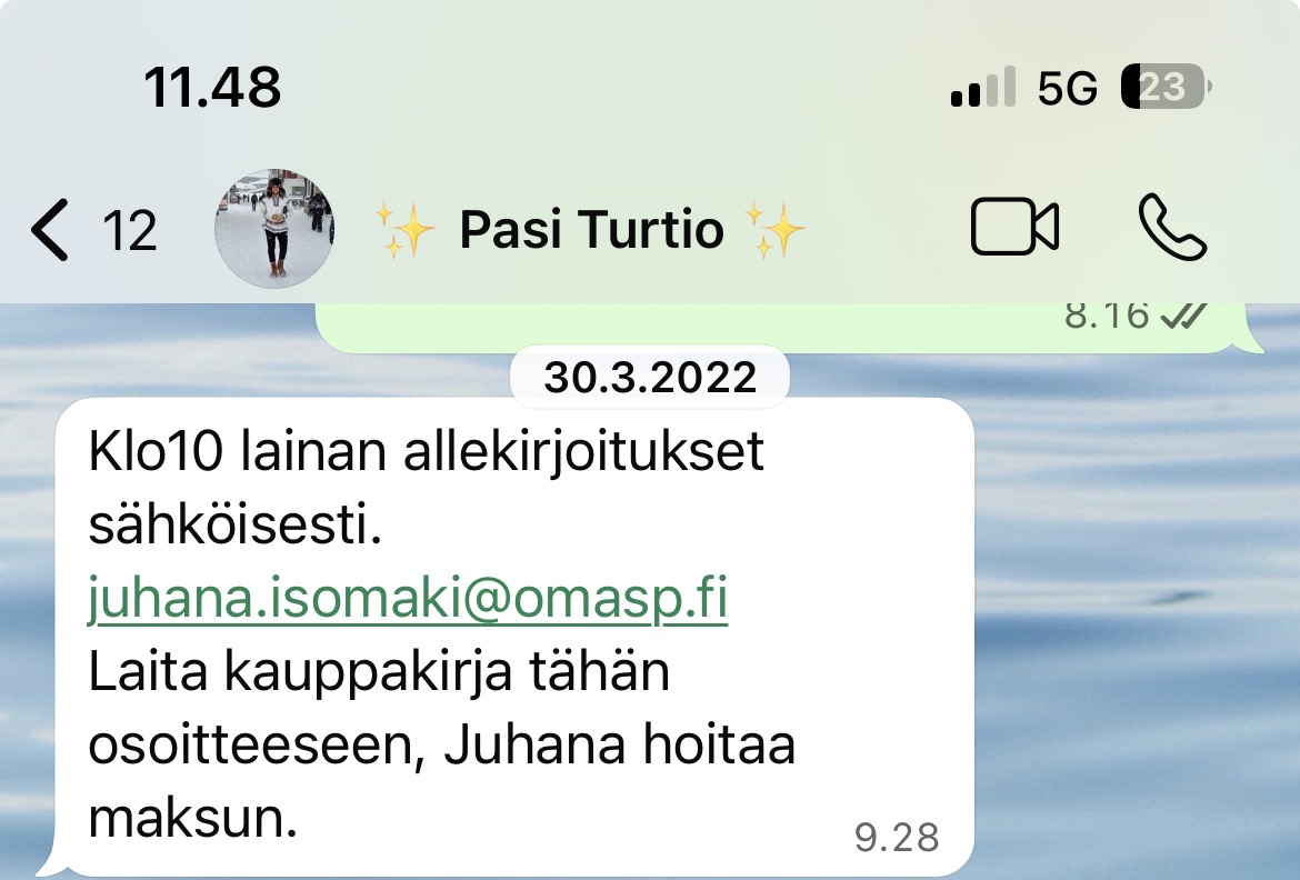 Juhana Isotalo hoitaa maksun - Turtion viesti