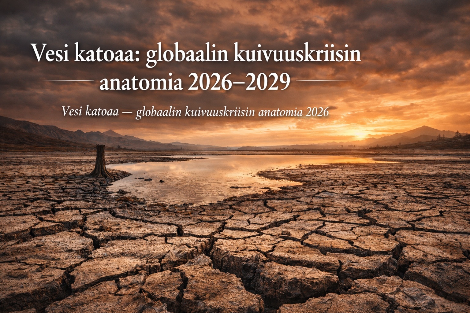 Vesi katoaa — globaalin kuivuuskriisin anatomia 2026–2029