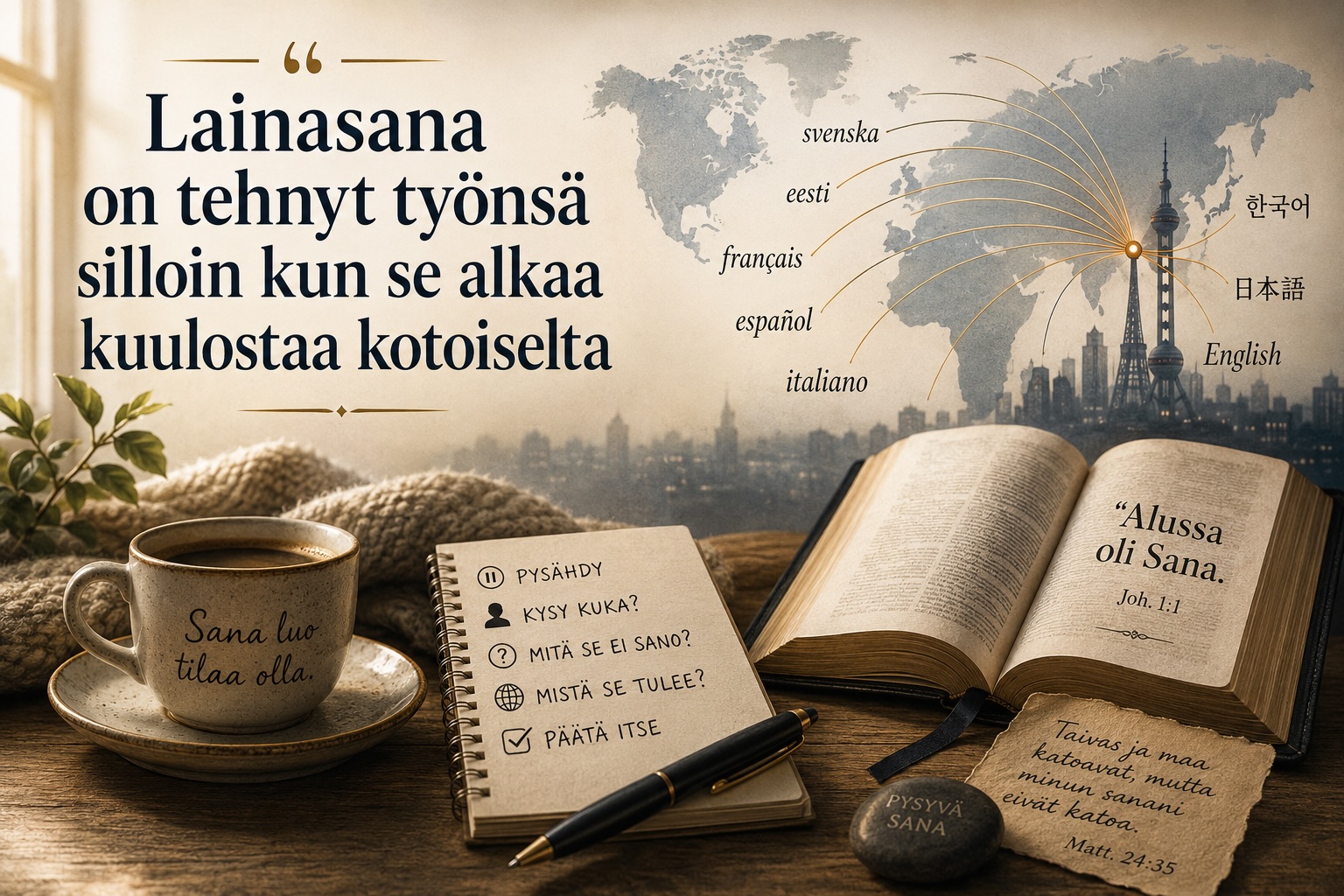 Lainasana on tehnyt työnsä silloin kun se alkaa kuulostaa kotoiselta