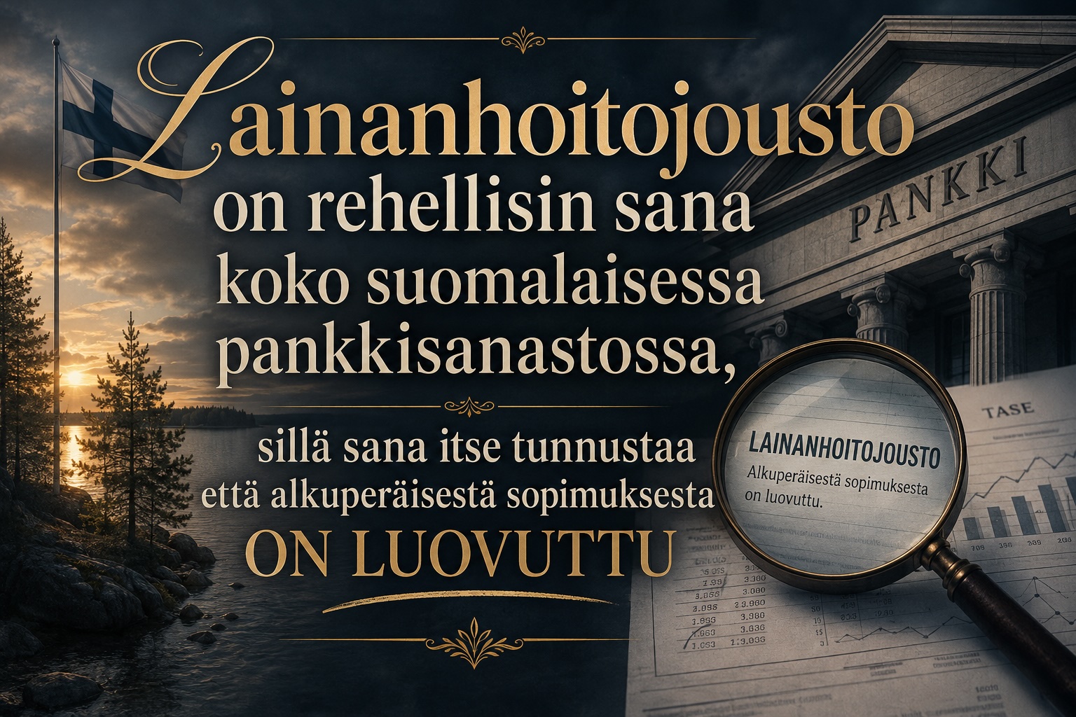 Lainanhoitojousto on rehellisin sana koko suomalaisessa pankkisanastossa, sillä sana itse tunnustaa että alkuperäisestä sopimuksesta on luovuttu