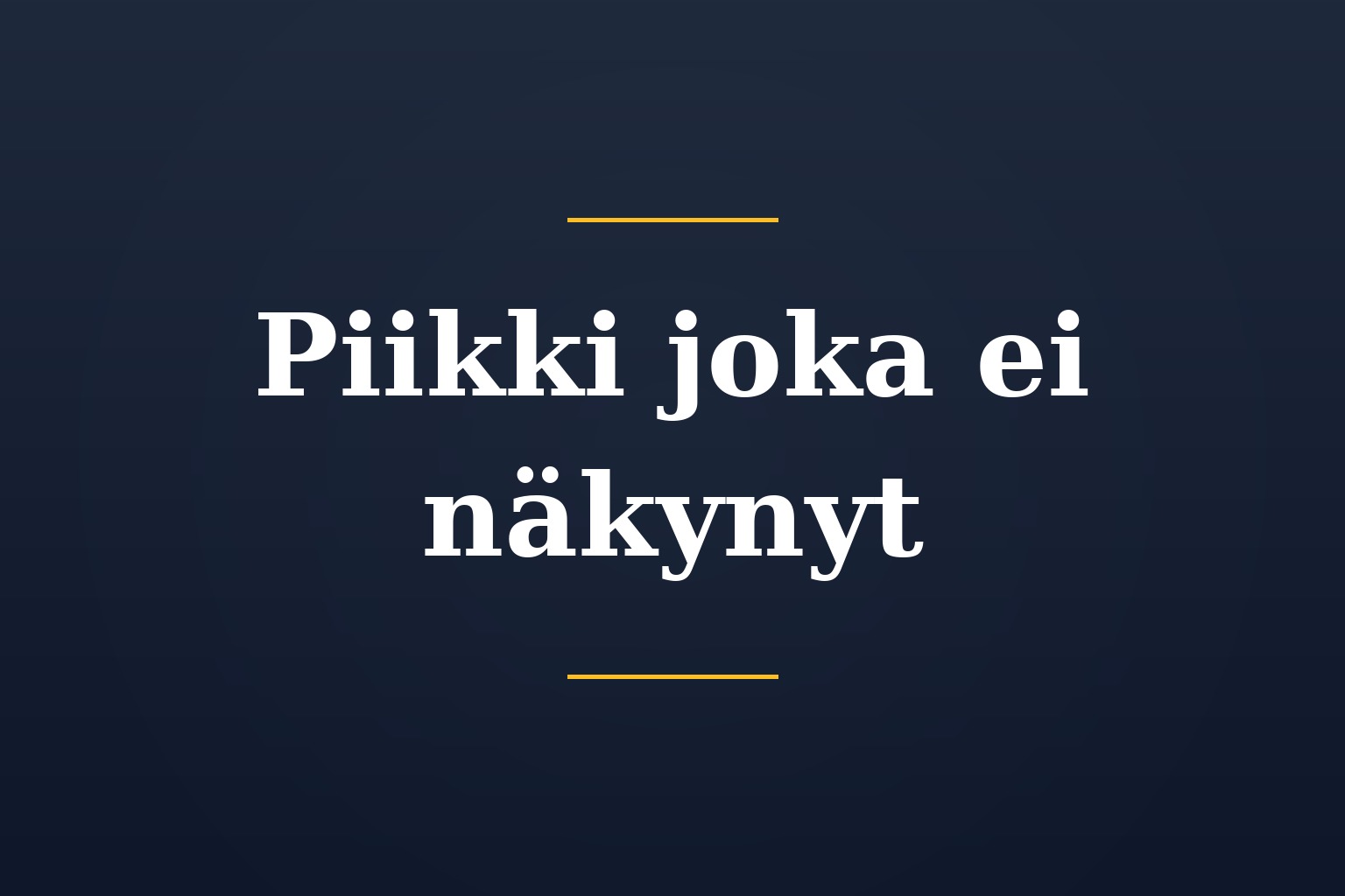 Piikki joka ei näkynyt