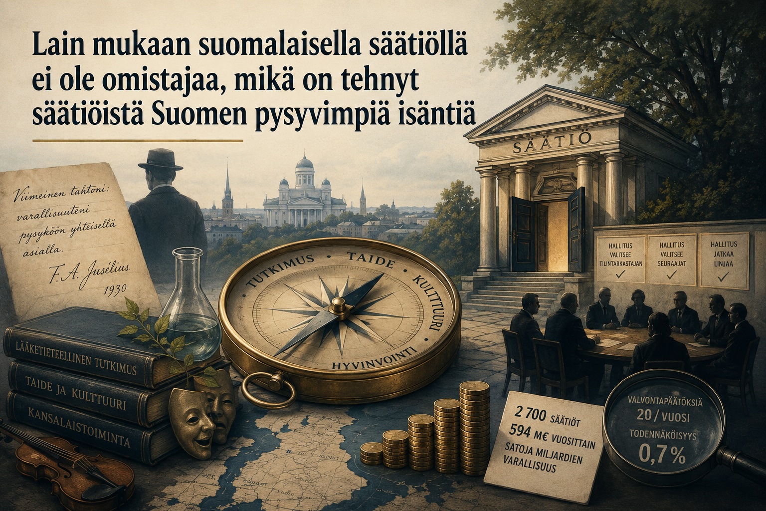 Lain mukaan suomalaisella säätiöllä ei ole omistajaa, mikä on tehnyt säätiöistä Suomen pysyvimpiä isäntiä