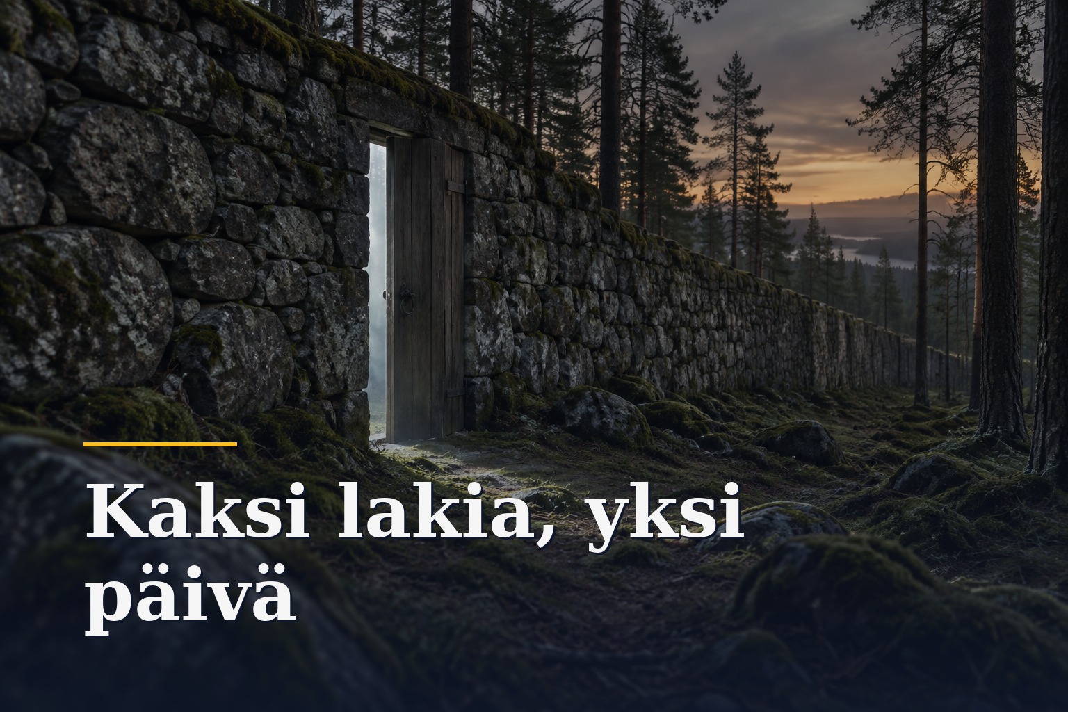 Kielto poistettiin kahdella lailla ja jäljelle jäi vakuutus