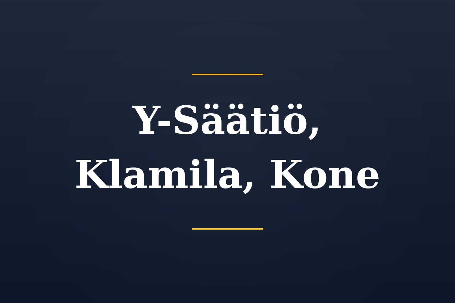 Y-Säätiö, Klamila, Kone