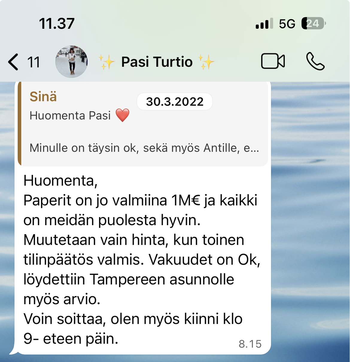 Pasin vastaus vakuusvajeeseen - vakuudet ok