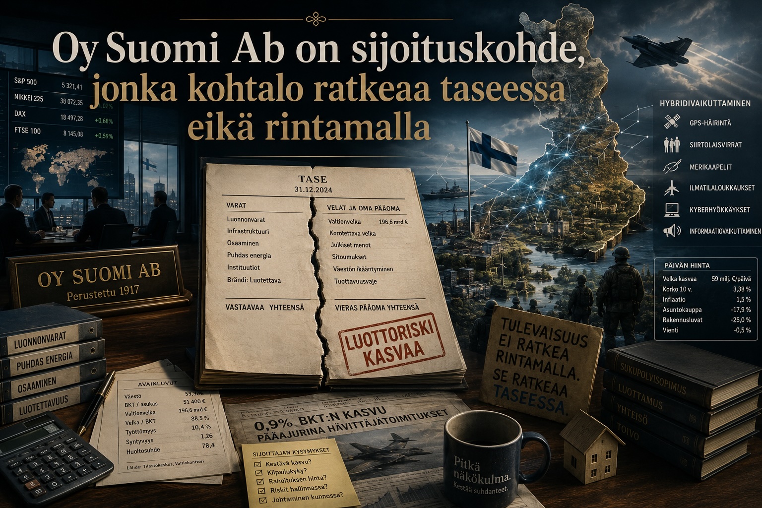 Oy Suomi Ab on sijoituskohde, jonka kohtalo ratkeaa taseessa eikä rintamalla.