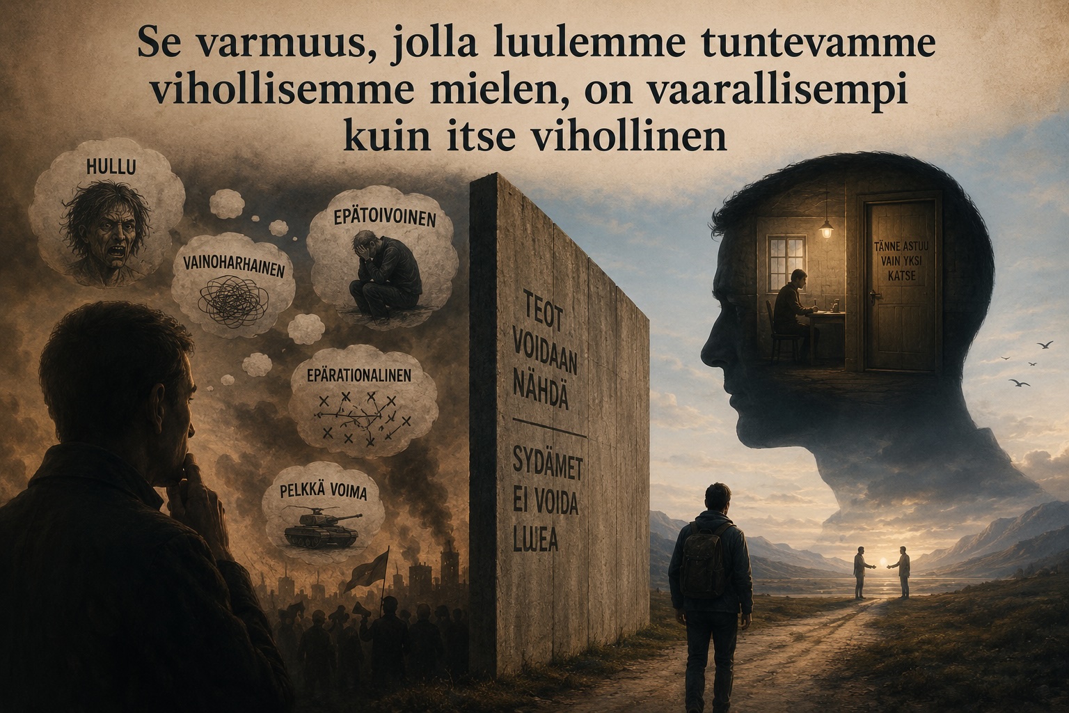 Se varmuus, jolla luulemme tuntevamme vihollisemme mielen, on vaarallisempi kuin itse vihollinen