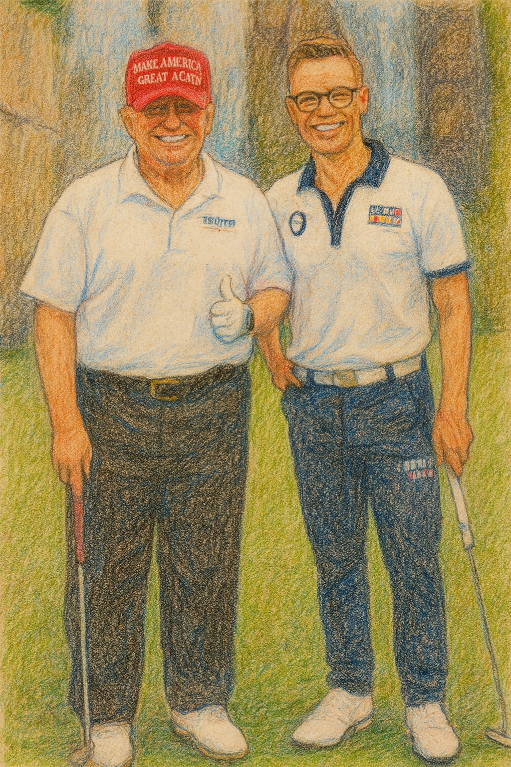 Alexander Stubb ja Donald Trump golfkentällä Mar-a-Lagossa