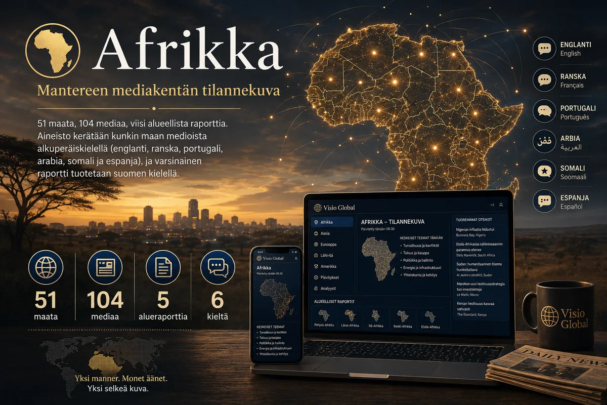 Afrikka — mantereen mediakentän tilannekuva: 54 maata, viisi alueellista mediaraporttia
