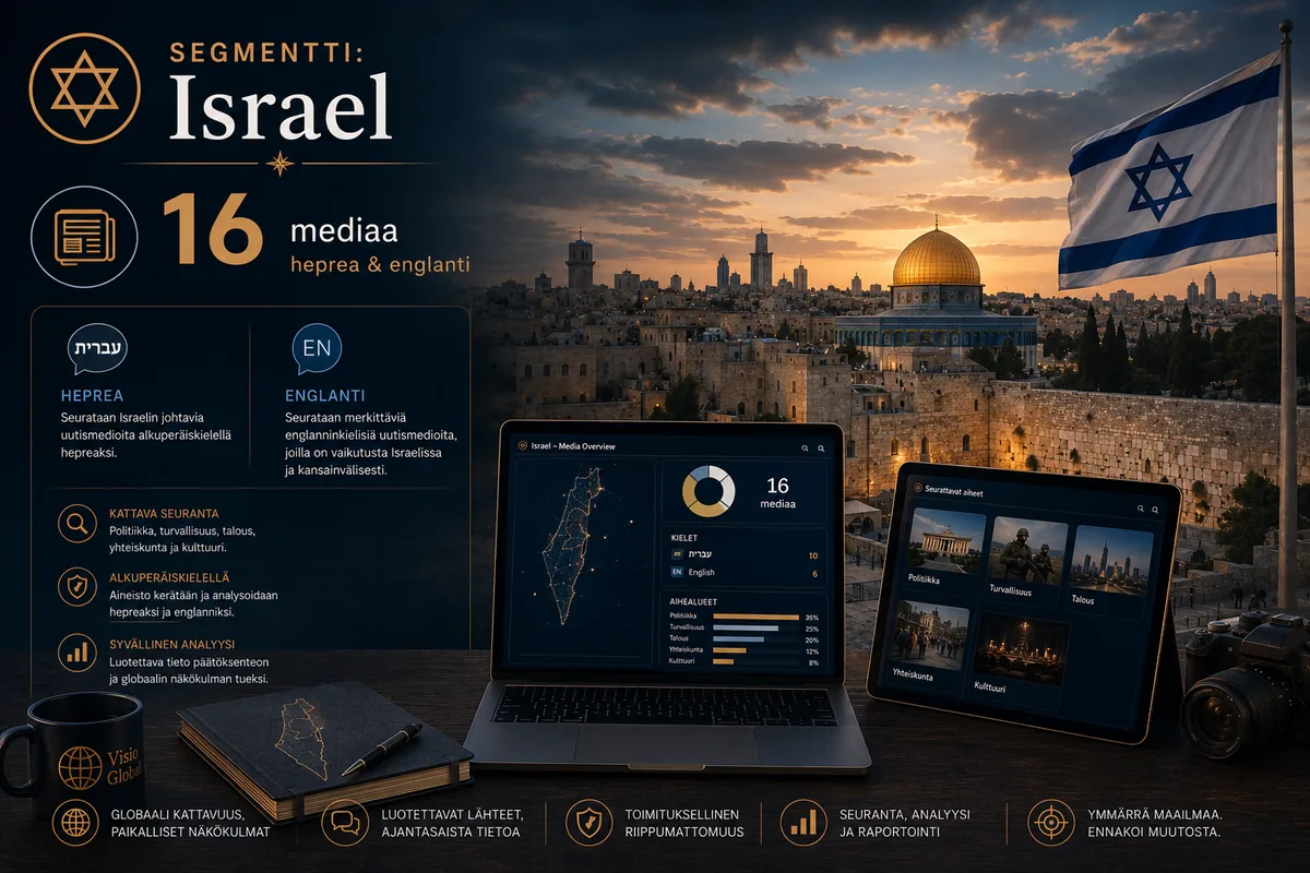 Israel — israelilaisen median diskurssikenttä: Israel Hayom, Ynet, Haaretz, +972